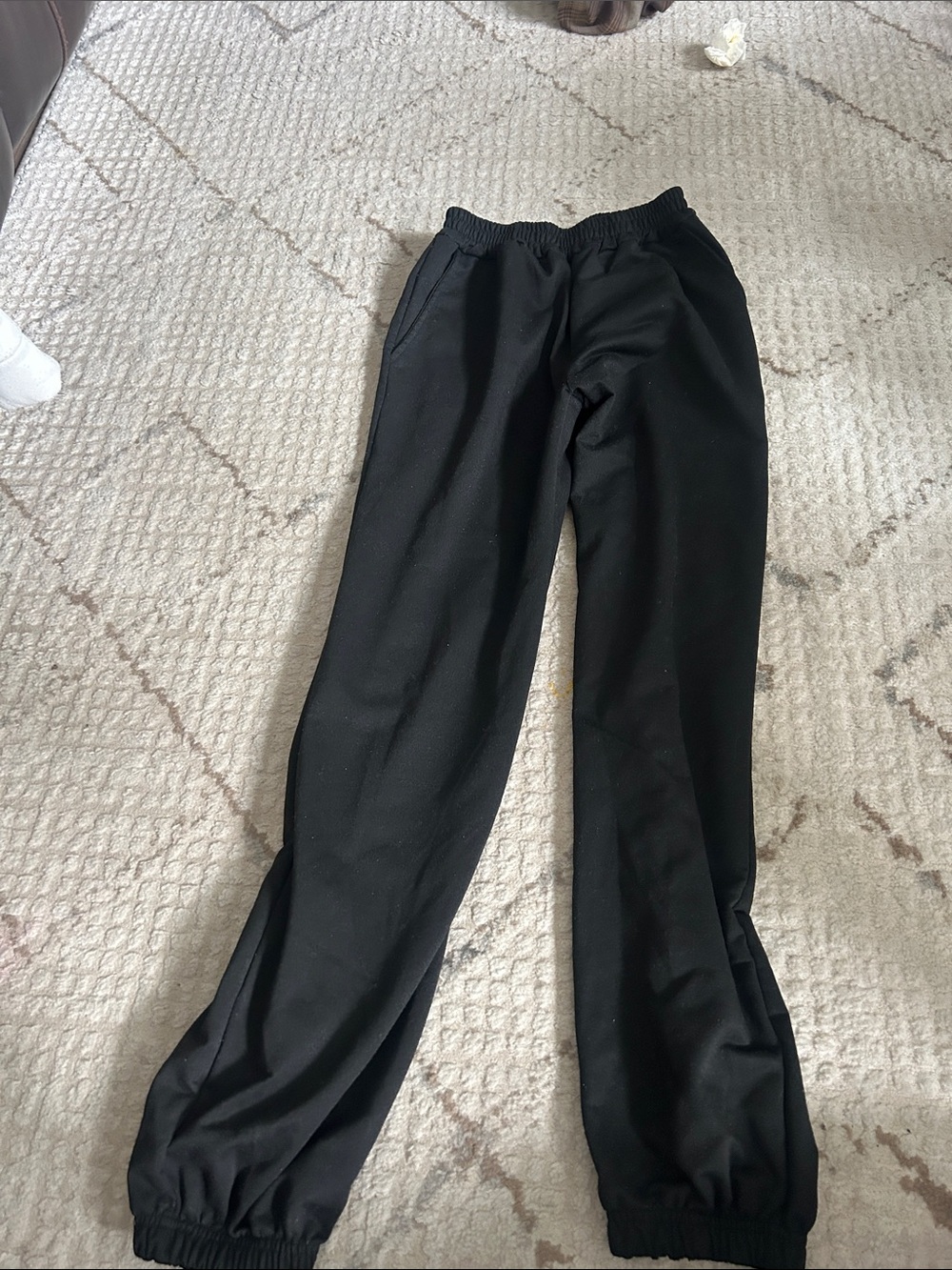 Men's Black Elastic-Waist Jogger Pants